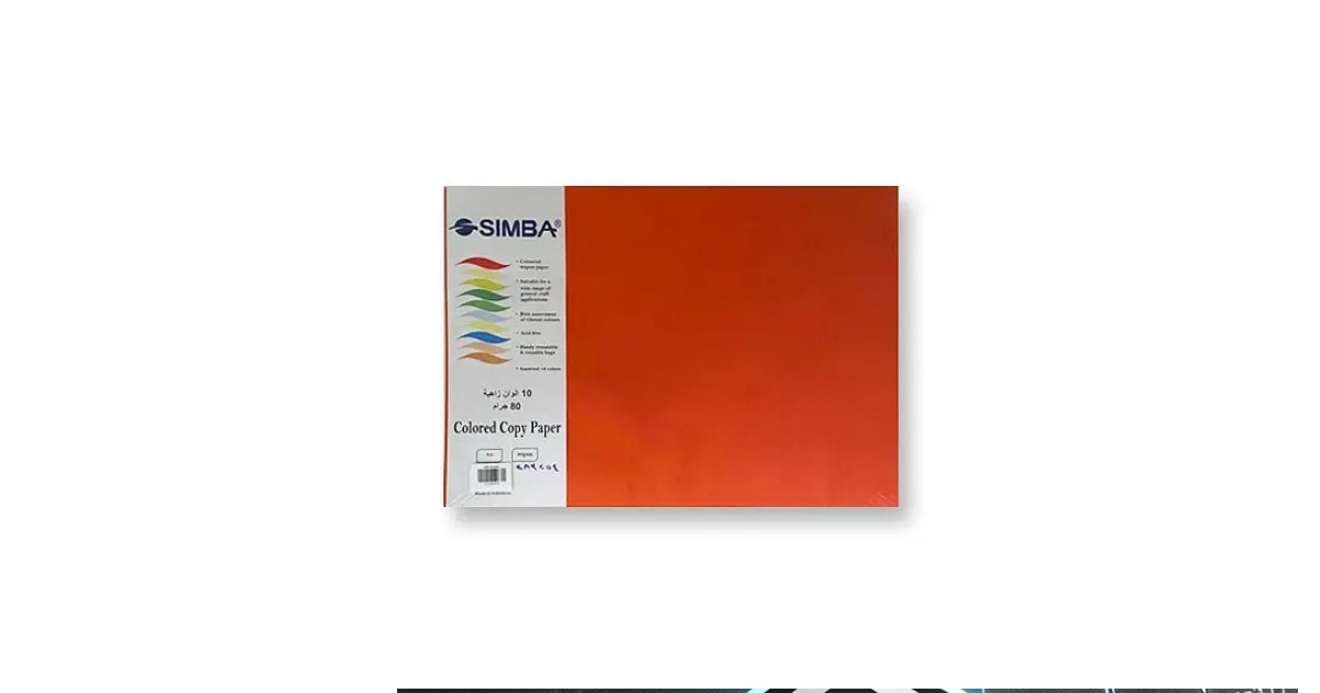 SIMBA | Colored Paper, SIMBA, 80 gsm, A3 (100 sheets), Colored, 10 ...